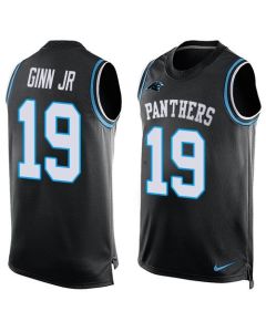 Panthers #19 Ted Ginn Jr Black Team Color Men's Stitched NFL Limited Tank Top Jersey