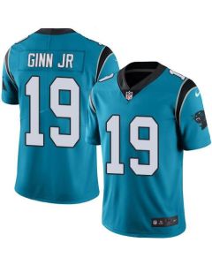 Panthers #19 Ted Ginn Jr Blue Youth Stitched NFL Limited Rush Jersey