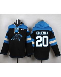 Panthers #20 Kurt Coleman Black Player Pullover NFL Hoodie