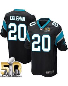 Panthers #20 Kurt Coleman Black Team Color Super Bowl 50 Youth Stitched NFL Elite Jersey