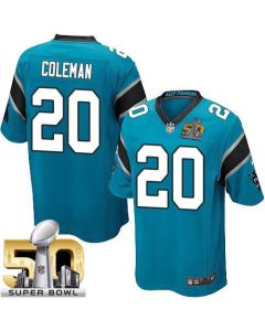 Panthers #20 Kurt Coleman Blue Alternate Super Bowl 50 Youth Stitched NFL Elite Jersey