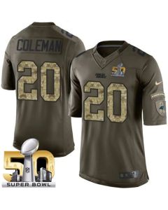 Panthers #20 Kurt Coleman Green Super Bowl 50 Men's Stitched NFL Limited Salute to Service Jersey