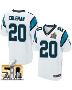 Panthers #20 Kurt Coleman White Super Bowl 50 Men's Stitched NFL Elite Jersey