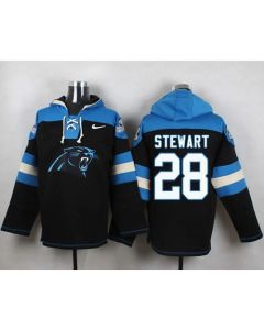 Panthers #28 Jonathan Stewart Black Player Pullover NFL Hoodie
