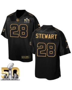 Panthers #28 Jonathan Stewart Black Super Bowl 50 Men's Stitched NFL Elite Pro Line Gold Collection Jersey