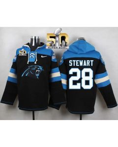 Panthers #28 Jonathan Stewart Black Super Bowl 50 Player Pullover NFL Hoodie
