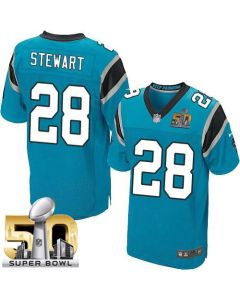 Panthers #28 Jonathan Stewart Blue Alternate Super Bowl 50 Men's Stitched NFL Elite Jersey