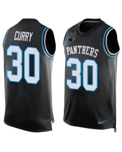 Panthers #30 Stephen Curry Black Team Color Men's Stitched NFL Limited Tank Top Jersey