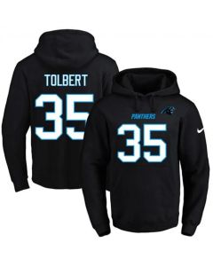 Panthers #35 Mike Tolbert Black Name & Number Pullover NFL Hoodie