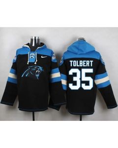 Panthers #35 Mike Tolbert Black Player Pullover NFL Hoodie