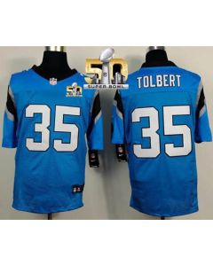 Panthers #35 Mike Tolbert Blue Alternate Super Bowl 50 Men's Stitched NFL Elite Jersey