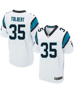 Panthers #35 Mike Tolbert White Men's Stitched NFL Elite Jersey