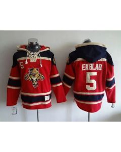Panthers #5 Aaron Ekblad Red Sawyer Hooded Sweatshirt Stitched NHL Jersey