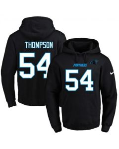 Panthers #54 Shaq Thompson Black Name & Number Pullover NFL Hoodie