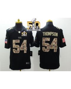 Panthers #54 Shaq Thompson Black Super Bowl 50 Men's Stitched NFL Limited Salute to Service Jersey