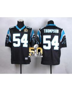 Panthers #54 Shaq Thompson Black Team Color Super Bowl 50 Men's Stitched NFL Elite Jersey