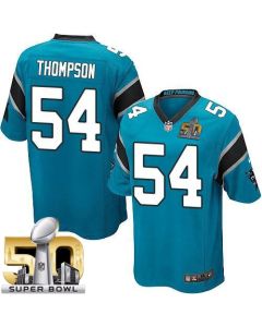 Panthers #54 Shaq Thompson Blue Alternate Super Bowl 50 Youth Stitched NFL Elite Jersey