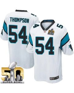 Panthers #54 Shaq Thompson White Super Bowl 50 Youth Stitched NFL Elite Jersey