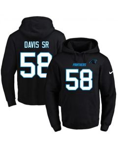 Panthers #58 Thomas Davis Sr Black Name & Number Pullover NFL Hoodie