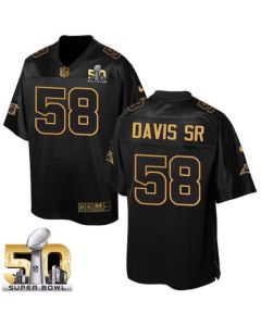 Panthers #58 Thomas Davis Sr Black Super Bowl 50 Men's Stitched NFL Elite Pro Line Gold Collection Jersey