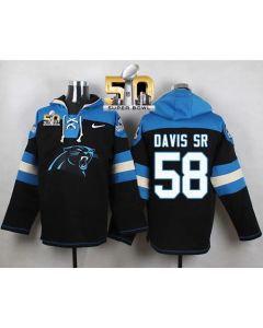 Panthers #58 Thomas Davis Sr Black Super Bowl 50 Player Pullover NFL Hoodie