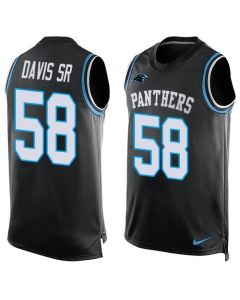 Panthers #58 Thomas Davis Sr Black Team Color Men's Stitched NFL Limited Tank Top Jersey