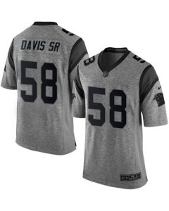 Panthers #58 Thomas Davis Sr Gray Men's Stitched NFL Limited Gridiron Gray Jersey