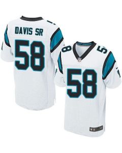 Panthers #58 Thomas Davis Sr White Men's Stitched NFL Elite Jersey