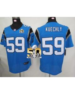 Panthers #59 Luke Kuechly Blue Alternate Super Bowl 50 Men's Stitched NFL Elite Jersey