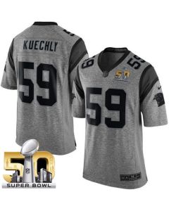 Panthers #59 Luke Kuechly Gray Super Bowl 50 Men's Stitched NFL Limited Gridiron Gray Jersey