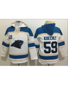Panthers #59 Luke Kuechly White Sawyer Hoodie Sweatshirt NFL Hoodie