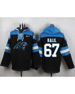 Panthers #67 Ryan Kalil Black Player Pullover NFL Hoodie