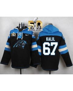 Panthers #67 Ryan Kalil Black Super Bowl 50 Player Pullover NFL Hoodie