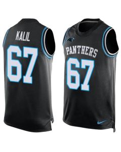 Panthers #67 Ryan Kalil Black Team Color Men's Stitched NFL Limited Tank Top Jersey