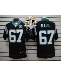 Panthers #67 Ryan Kalil Black Team Color Super Bowl 50 Men's Stitched NFL Elite Jersey
