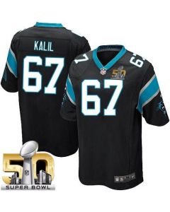 Panthers #67 Ryan Kalil Black Team Color Super Bowl 50 Youth Stitched NFL Elite Jersey