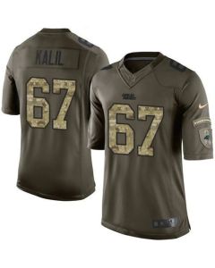 Panthers #67 Ryan Kalil Green Youth Stitched NFL Limited Salute to Service Jersey