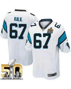 Panthers #67 Ryan Kalil White Super Bowl 50 Youth Stitched NFL Elite Jersey