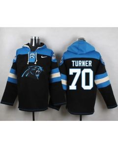 Panthers #70 Trai Turner Black Player Pullover NFL Hoodie