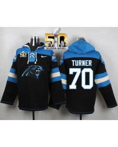 Panthers #70 Trai Turner Black Super Bowl 50 Player Pullover NFL Hoodie