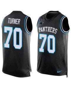 Panthers #70 Trai Turner Black Team Color Men's Stitched NFL Limited Tank Top Jersey