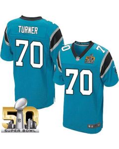 Panthers #70 Trai Turner Blue Alternate Super Bowl 50 Men's Stitched NFL Elite Jersey