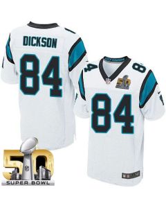 Panthers #84 Ed Dickson White Super Bowl 50 Men's Stitched NFL Elite Jersey