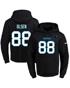 Panthers #88 Greg Olsen Black Name & Number Pullover NFL Hoodie