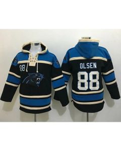 Panthers #88 Greg Olsen Black Sawyer Hoodie Sweatshirt NFL Hoodie