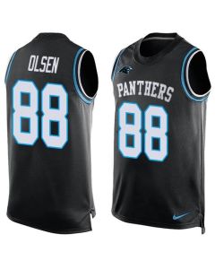Panthers #88 Greg Olsen Black Team Color Men's Stitched NFL Limited Tank Top Jersey