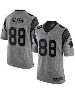 Panthers #88 Greg Olsen Gray Men's Stitched NFL Limited Gridiron Gray Jersey