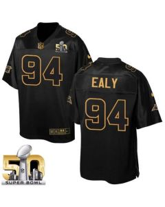 Panthers #94 Kony Ealy Black Super Bowl 50 Men's Stitched NFL Elite Pro Line Gold Collection Jersey