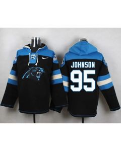 Panthers #95 Charles Johnson Black Player Pullover NFL Hoodie