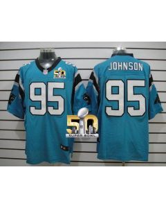 Panthers #95 Charles Johnson Blue Alternate Super Bowl 50 Men's Stitched NFL Elite Jersey
